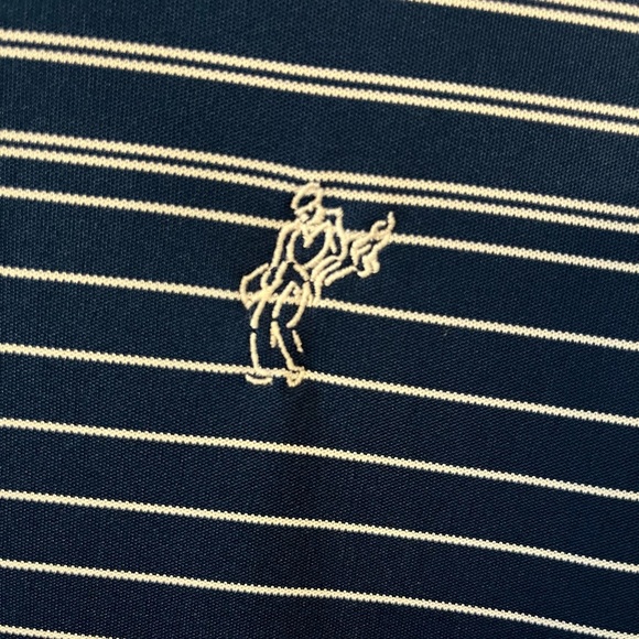 Ashworth Blue and White Striped Polo Shirt - Picture 2 of 4